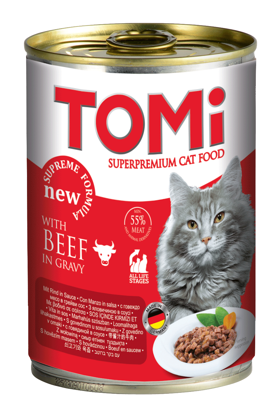 Tomi 400g can for cats - beef - Tomi